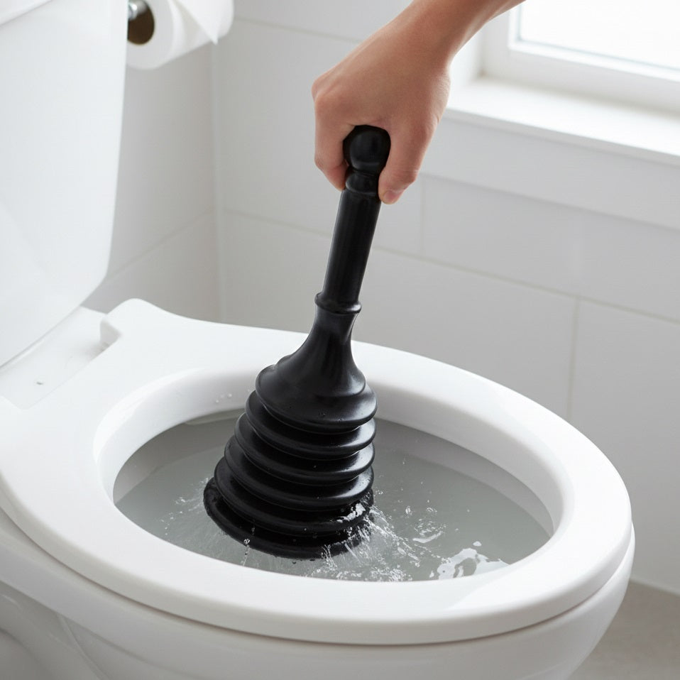 Marksman Heavy Duty Plunger Black Large 23051R | Ideal for Unblocking Kitchen-Bathroom Sinks-Waste Disposal Units | Easy to Use