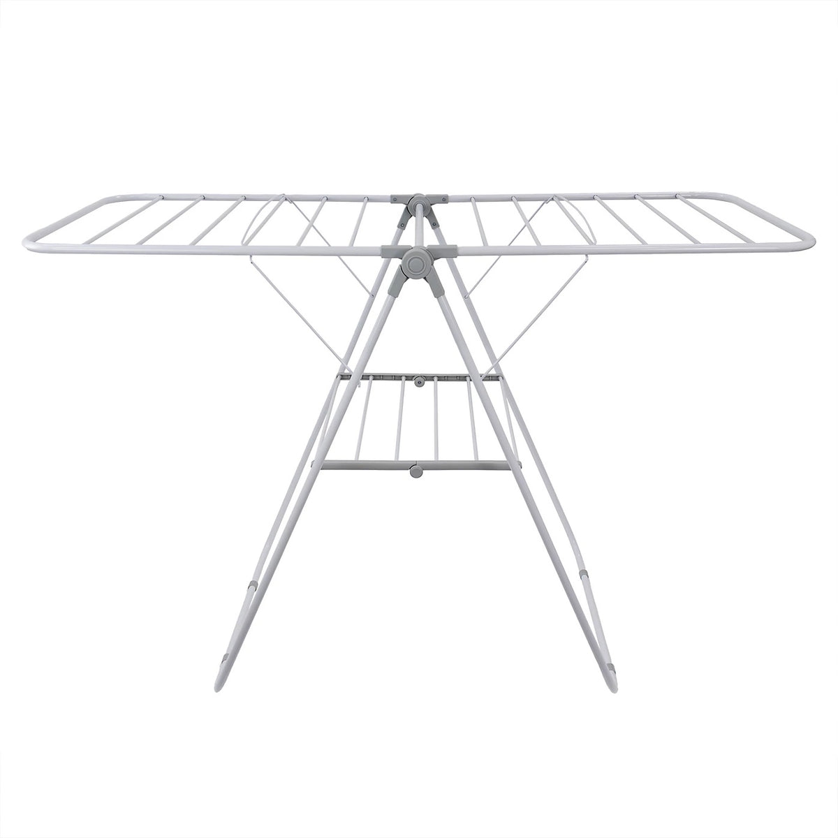 JVL Winged Airer Space White H94cm x W137 x D59cm 11-065 | 13 Meters of Drying Space | Easy Locking System | Lightweight and Easy to Move | Folds Flat for Convenient Storage | For Use in Indoor or Outdoor Use