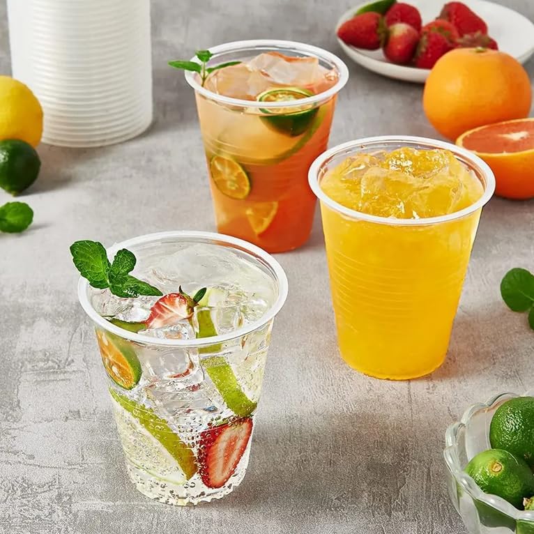 ID Plastic Cups Clear 180cc Pack of 100 BV9803 | Disposable Drinking Cups | Ideal for Parties and Catering