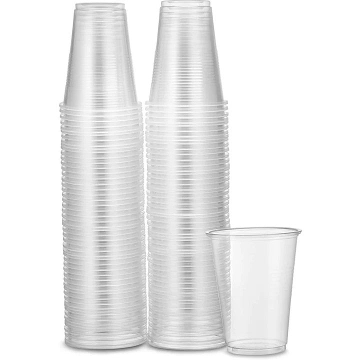 ID Plastic Cups Clear 180cc Pack of 100 BV9803 | Disposable Drinking Cups | Ideal for Parties and Catering