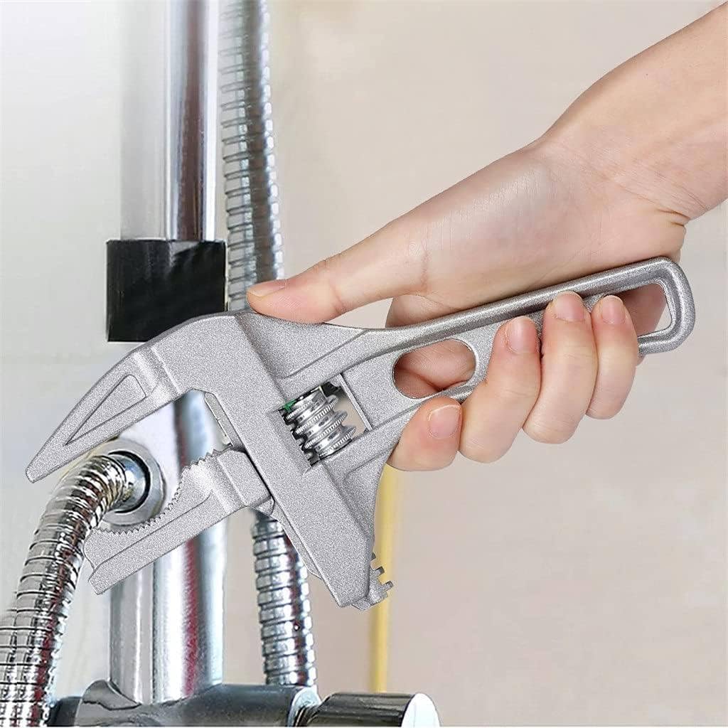 Amtech 2-in-1 Extra Wide Jaw Adjustable Wrench Silver C2850 | 6â€“68mm Opening Jaw | Dual-Purpose Reversible Flip-Jaw | Precision Worm Gear