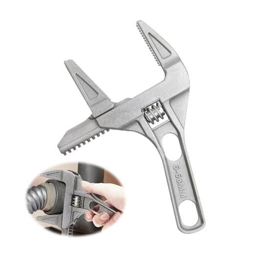 Amtech 2-in-1 Extra Wide Jaw Adjustable Wrench Silver C2850 | 6â€“68mm Opening Jaw | Dual-Purpose Reversible Flip-Jaw | Precision Worm Gear