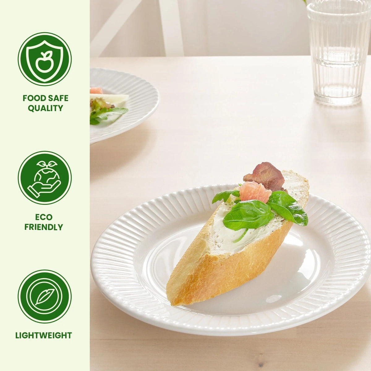 EcoWise Paper Plates White 9-Inch Pack of 100 EC-0027 | Natural-Recyclable and Eco-Friendly Disposable Plates | Made from Sustainable Sources