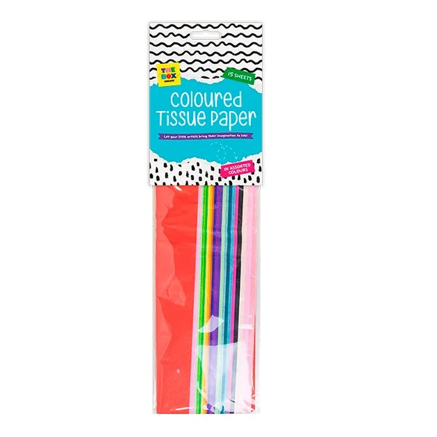 The Box Coloured Tissue Paper Assorted Colours Pack of 15 STA4457 | Perfect for Crafting-Card Making and Scrapbooking
