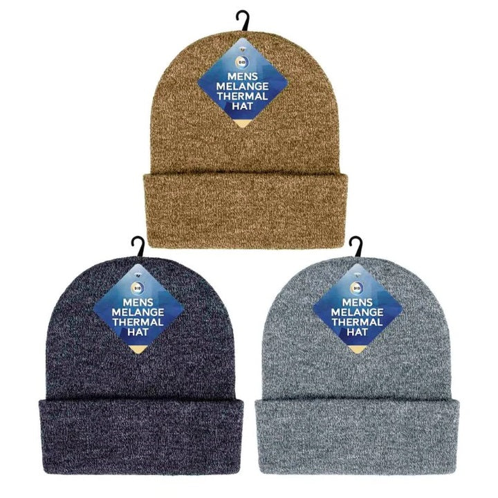 DID Mens Melange Thermal Hat Assorted Colours Pack of 1 OD4268 | 100 Percent Acrylic