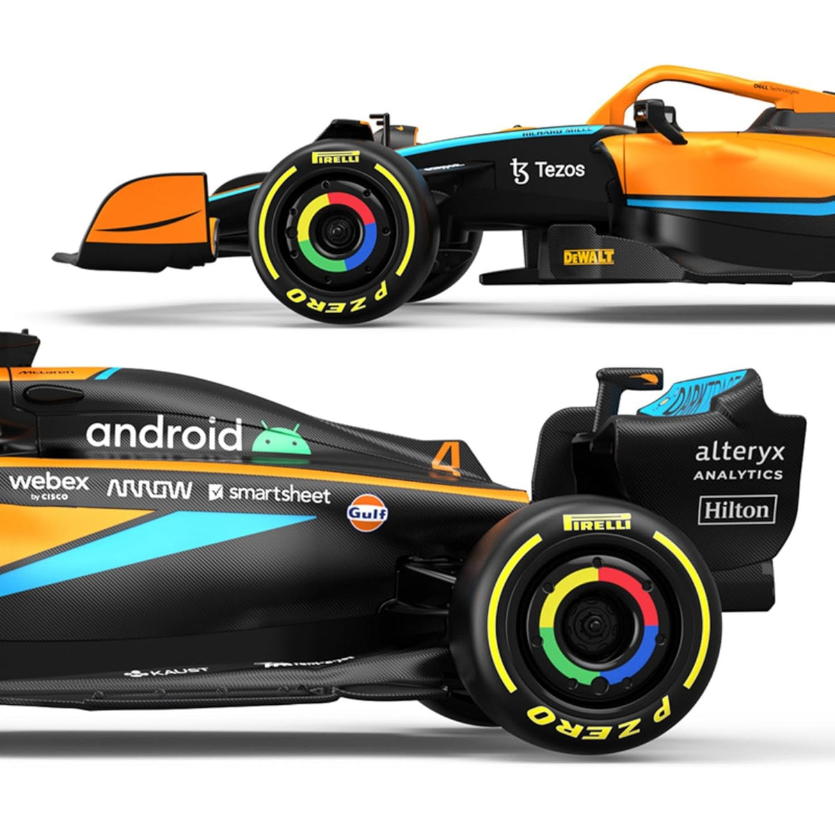 Rastar Official Licensed McLaren MCL36 F1 Racing Car Orange 30cm x 10cm TY-349 | High-speed Remote Control Car | Durable Battery-powered Design | 2.4GHz Multi-car Racing