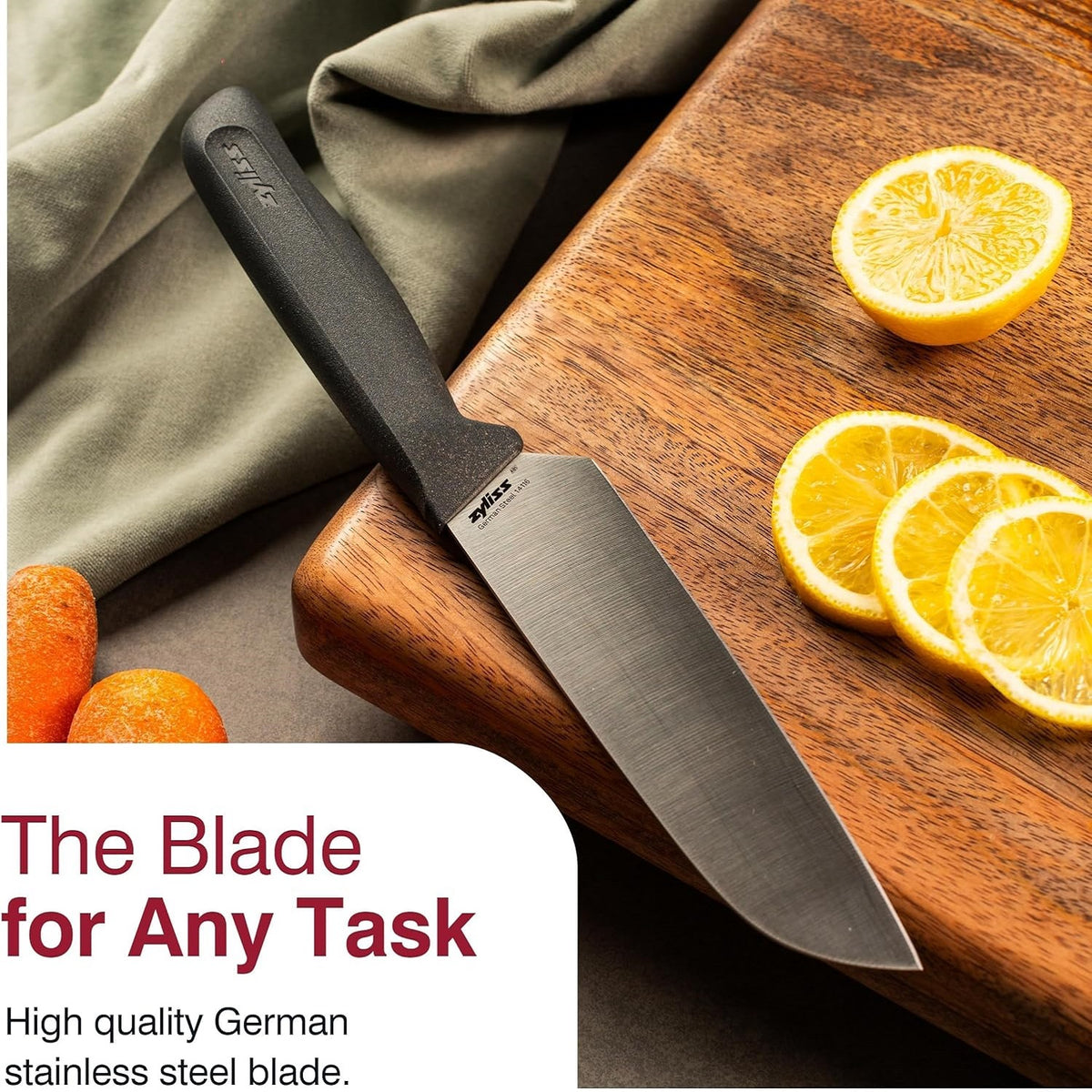 Zyliss Serrated Santoku Knife Grey 150mm E920292 | Blade Guard Included | German Stainless Steel