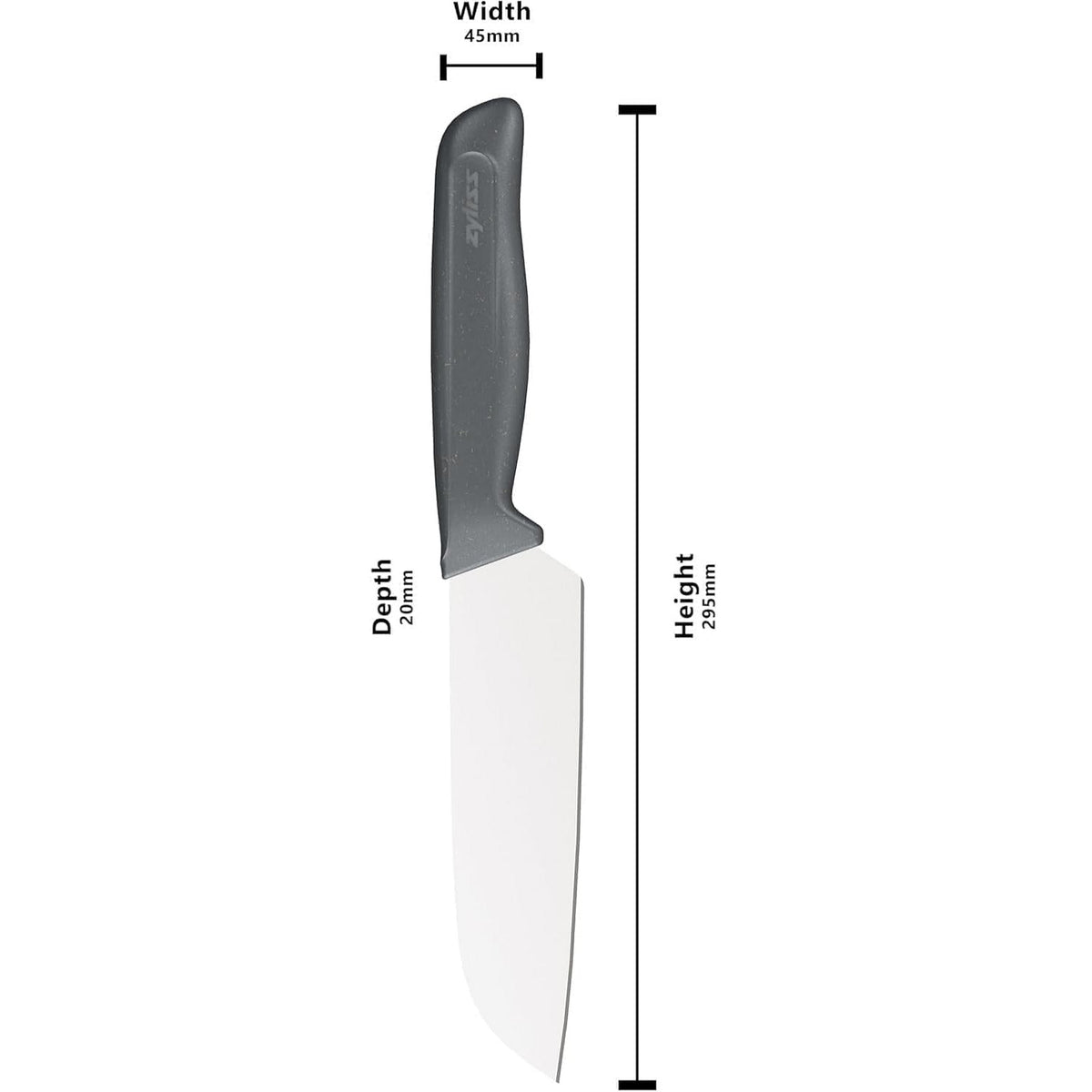 Zyliss Serrated Santoku Knife Grey 150mm E920292 | Blade Guard Included | German Stainless Steel