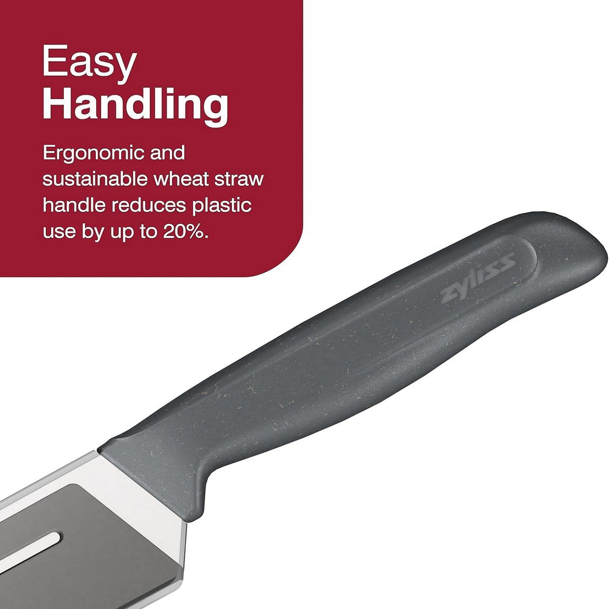 Zyliss Serrated Santoku Knife Grey 150mm E920292 | Blade Guard Included | German Stainless Steel