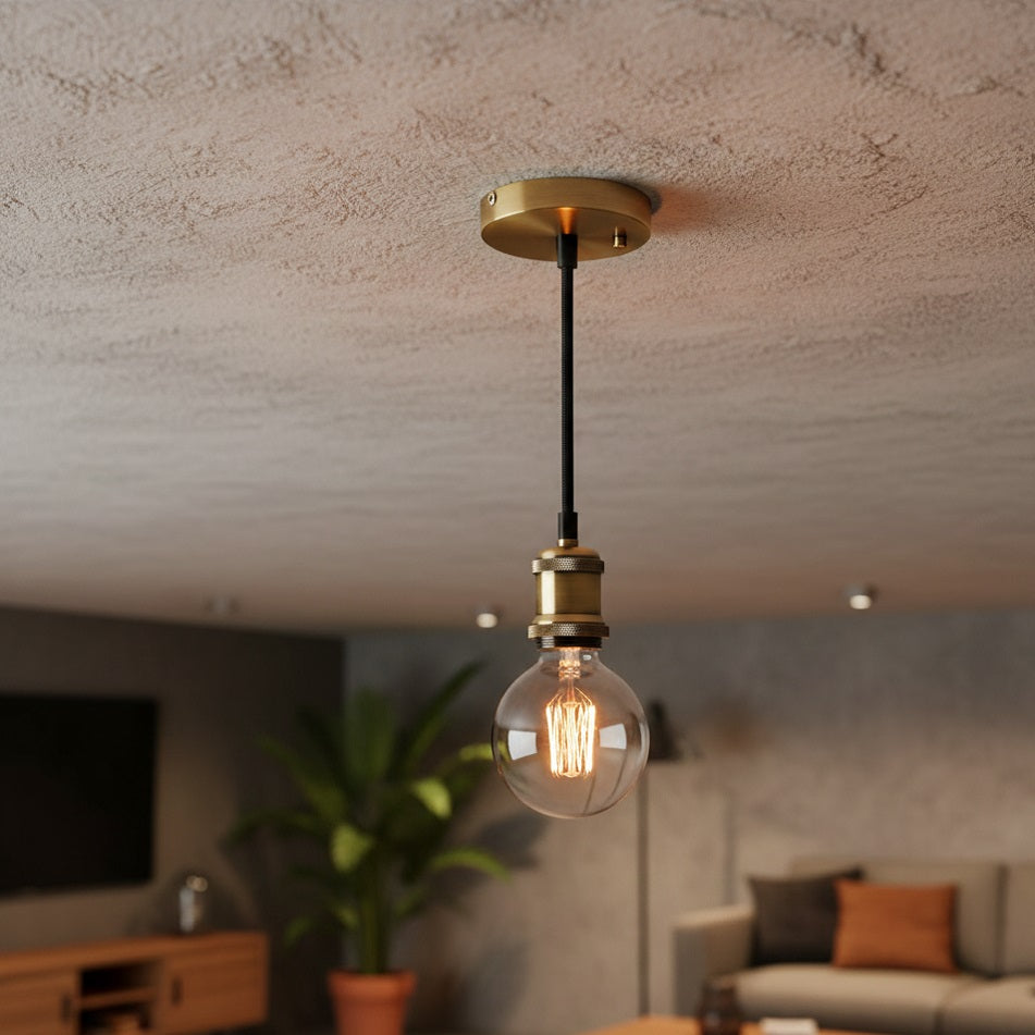 Energizer Adjustable Hanging Decorative Pendant Antique Brass 1.2Mtr S14682 | IP20 | ES-E27 Cap Type | Indoor Use Only