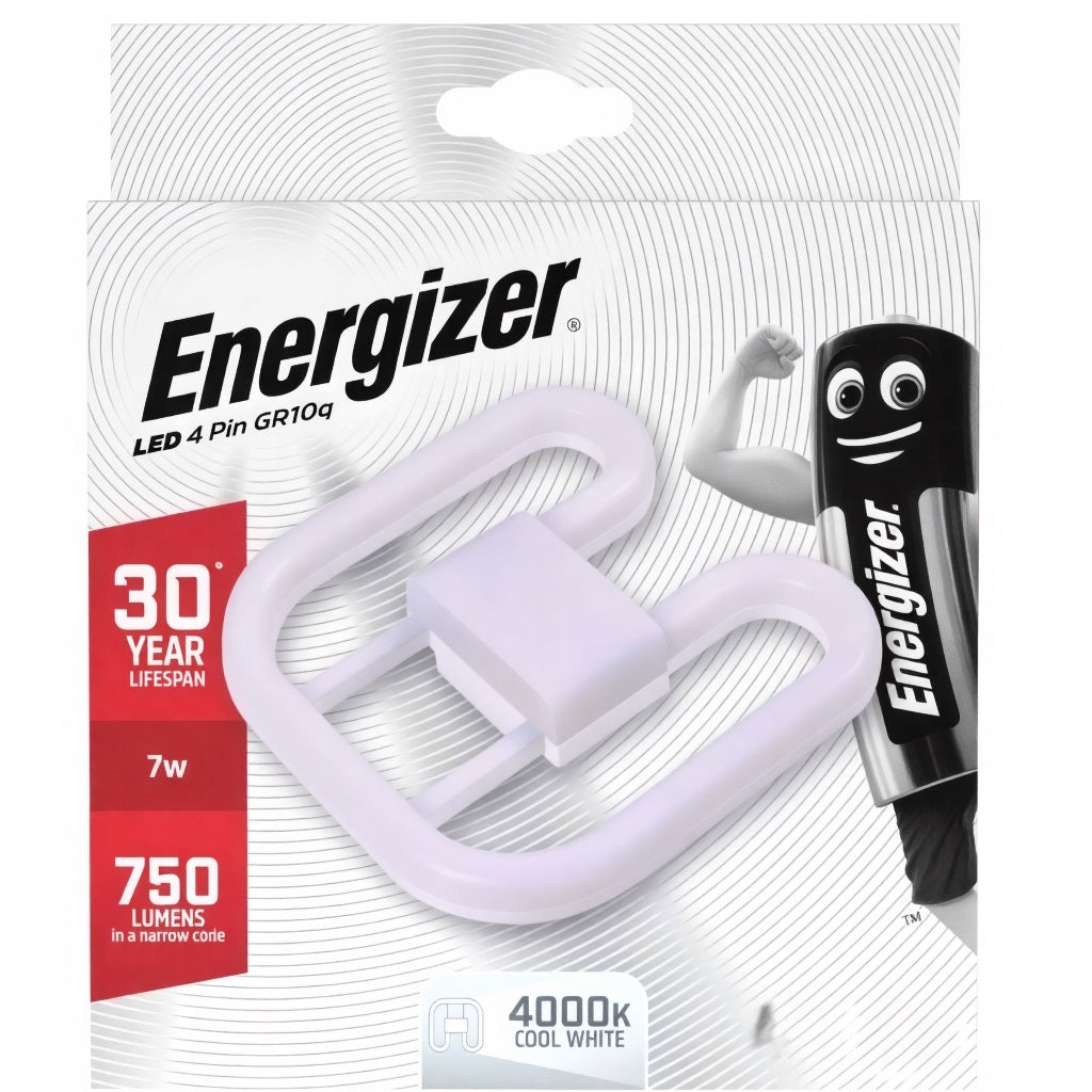 Energizer 4 Pin LED Lamp Cool White 7W S30625 | 750 Lumens in a Narrow Cone | 30 Year Life Span