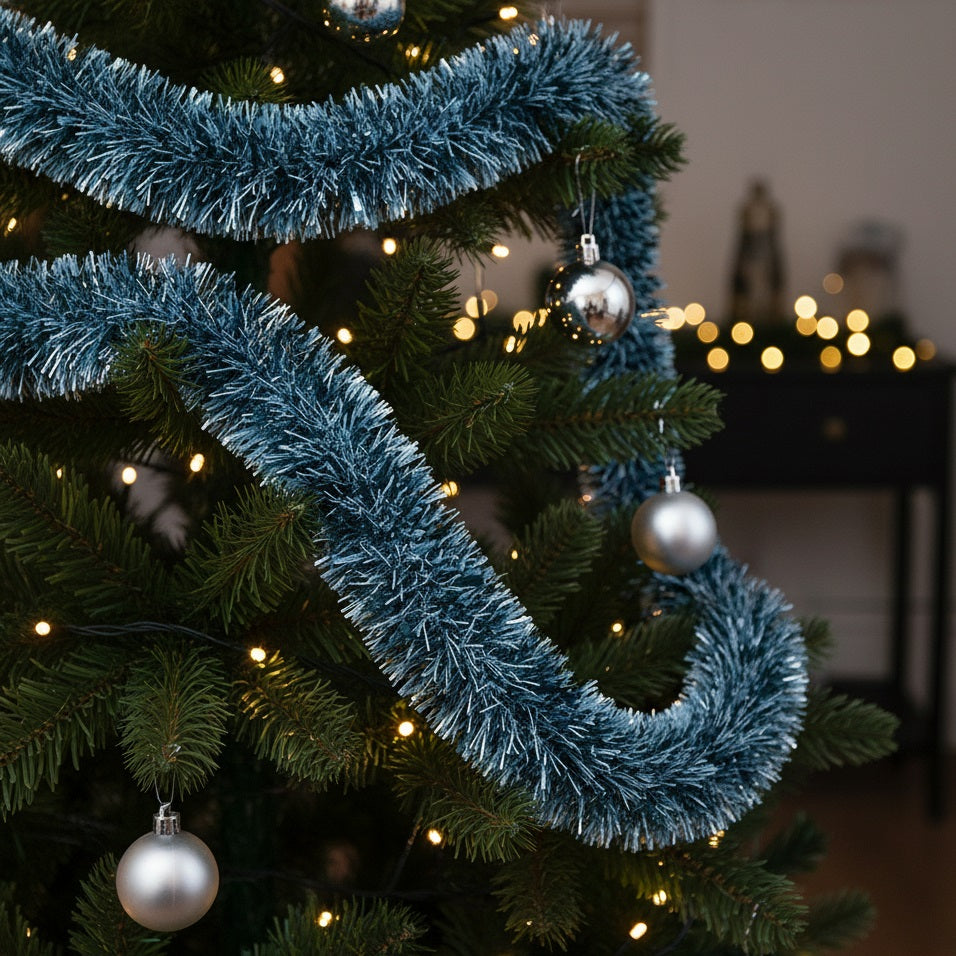 Tallon Xmas Chunky Tinsel Pale Blue 2Mtr X9780A