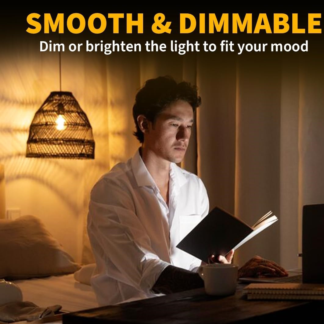 Energizer Golf Filament ES-E27 LED Bulb Transparent 78mm x 45mm S29792 | 5W | 40W Replacement | 2700K Warm White | 550 Lumens | 15-Year Lifespan | Dimmable | 15000Hr Lifespan | Mercury Free | Energy Rating E | CRI-80