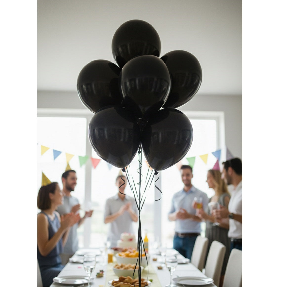Unique Premium Latex Balloons Black 12-Inch Pack of 10 88014