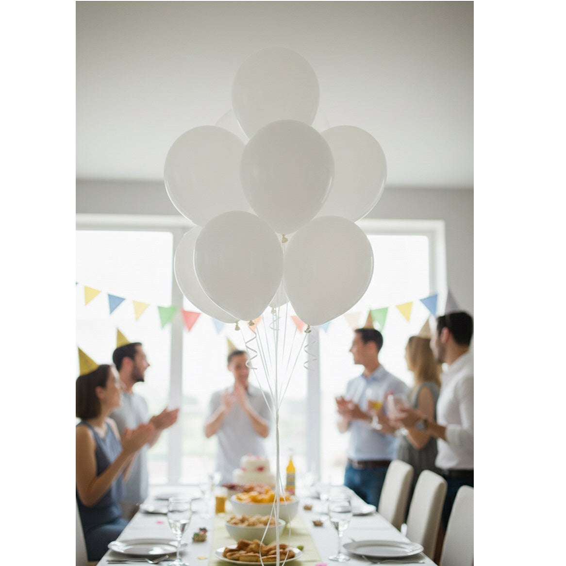 Unique Premium Latex Balloons White 12-Inch Pack of 10 88003