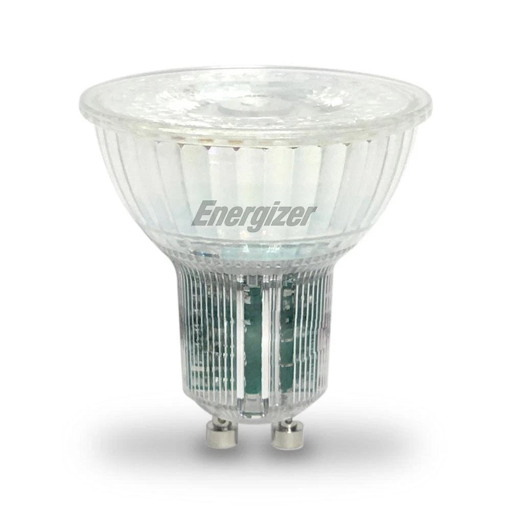 Energizer GU10 LED Light Clear 54mm x 50mm S29827 | 4W | 40W Replacement | 6500K Daylight | 450 Lumens | 15-Year Lifespan | Non-Dimmable | 15000Hr Lifespan | Mercury Free | Energy Rating E | CRI-80