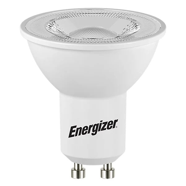 Energizer GU10 LED Light Bulb White 54mm x 50mm S29774 | 3.6W | 50W Replacement | 6500K Daylight | 345 Lumens | 15-Year Lifespan | Dimmable | 15000Hr Lifespan | Mercury Free | Energy Rating E | CRI-80