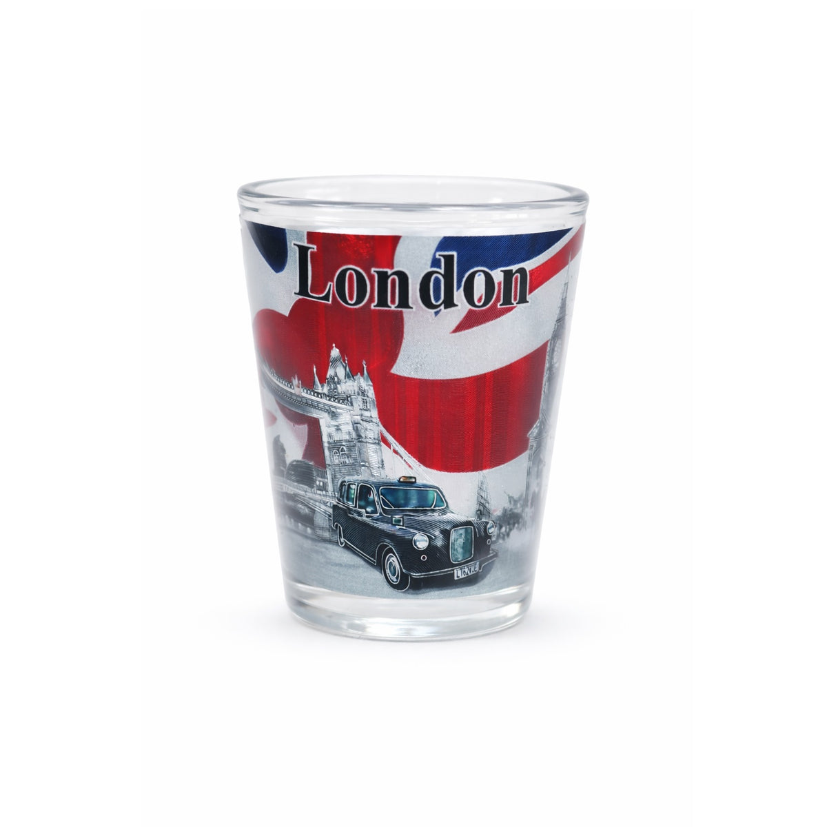 London City View on Union Jack Flag Shot Glass Assorted KMU07B