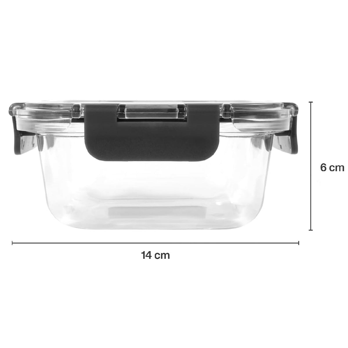 Zyliss Glass Container Clear and Black 0.64Ltr 18.5cmx 14cm x 6cm E981064