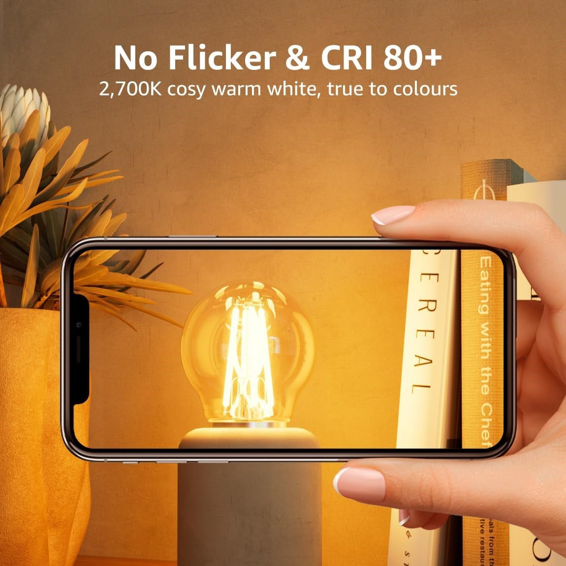 Energizer Golf Filament ES-E27 LED Bulb Transparent 78mm x 45mm S29791 | 4W | 40W Replacement | 2700K Warm White | 470 Lumens | 15-Year Lifespan | Non-Dimmable | 15000Hr Lifespan | Mercury Free | Energy Rating E | CRI-80
