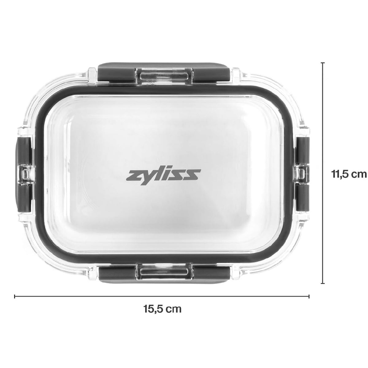 Zyliss Glass Container Clear and Black 15.5cm x 11.5cm x 5.5cm 0.37Ltr E981063