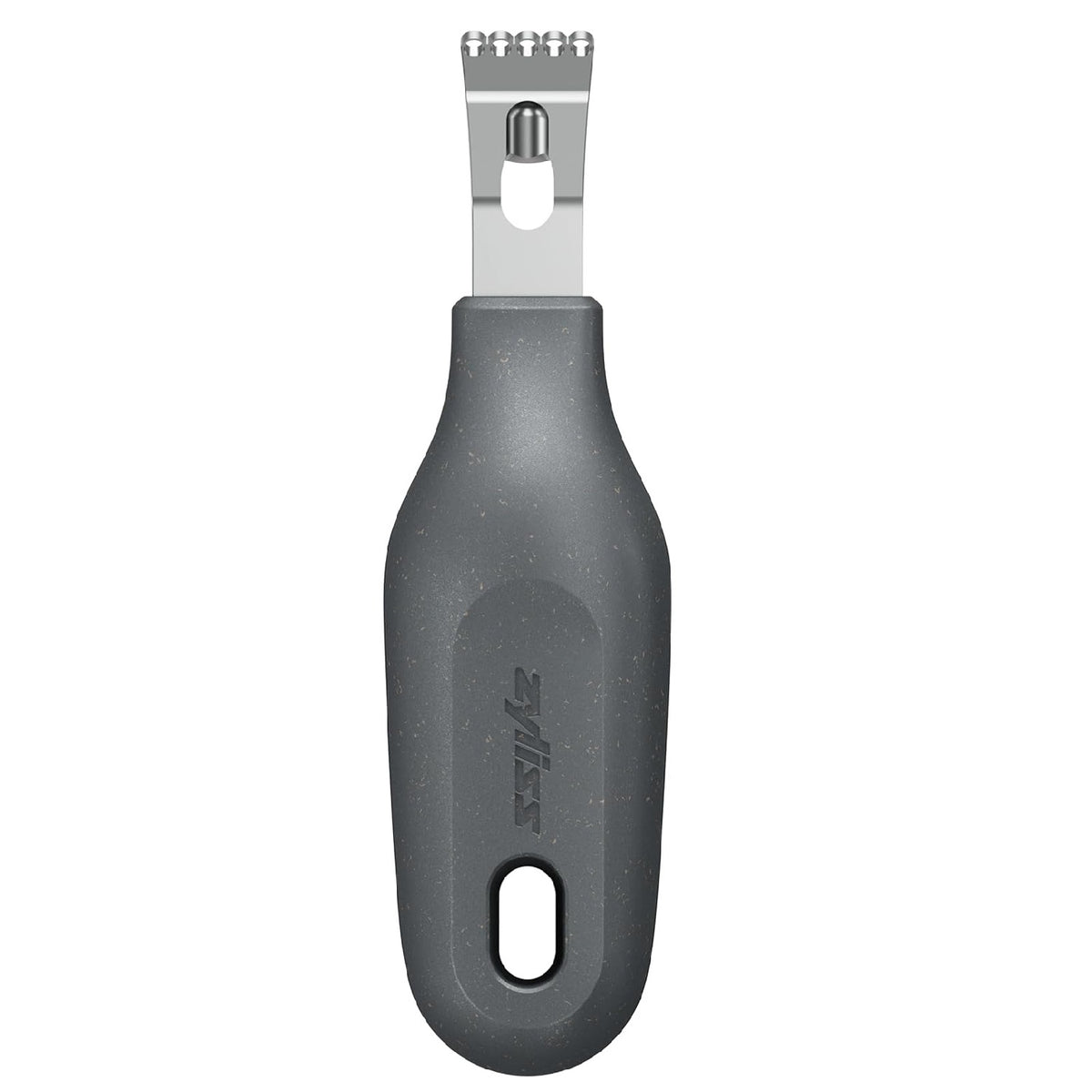 Zyliss 2 in 1 Zester Grey H134mm x W37mm x D28mm E980269 | Ideal for Creating Long-Thin Strips of Citrus Zest as Well as Thicker Garnish Strips | Eco Handle