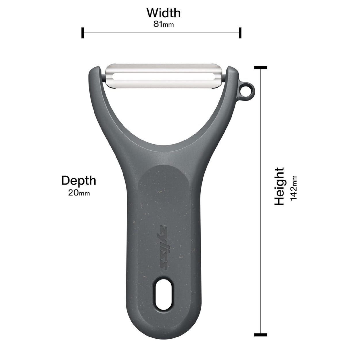 Zyliss Y Shaped Peeler Grey H142mm x W81mm x D20mm E950048 | Eye Cutter | Eco Handle