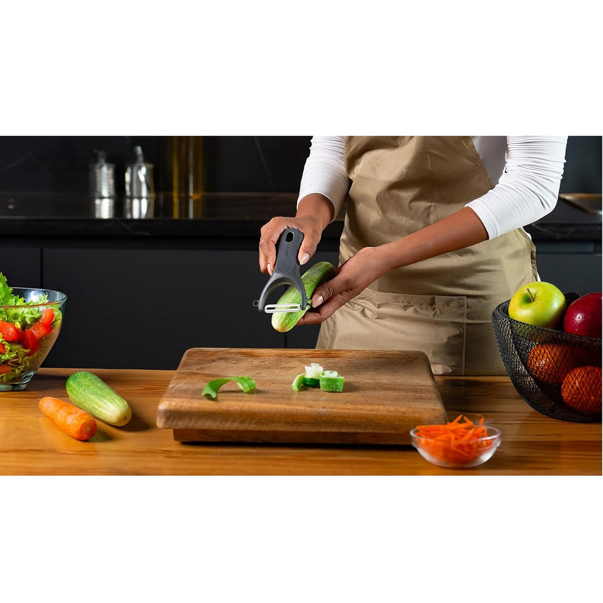 Zyliss Y Shaped Peeler Grey H142mm x W81mm x D20mm E950048 | Eye Cutter | Eco Handle