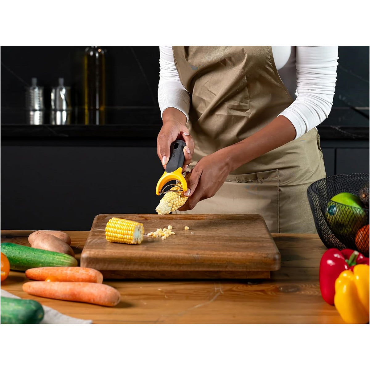 Zyliss Corn Stripper Grey and Yellow H140mm x W70mm x D20mm E950052