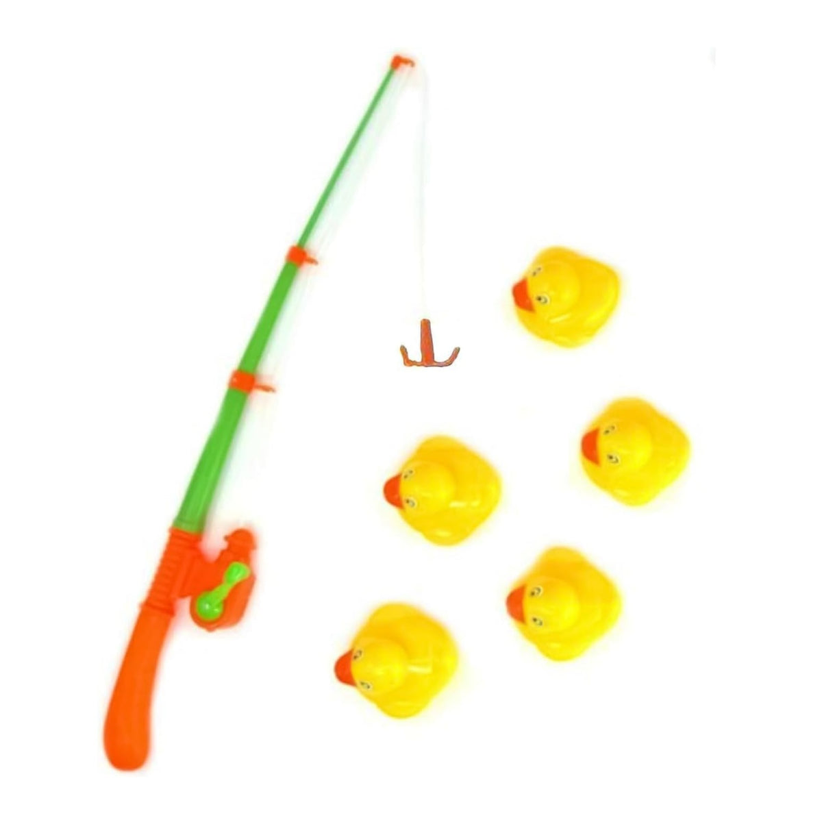 Kandytoys Bathtime Hook A Duck Game Assorted Colours Pack of 5 TY8234 | Fun Kids Bath Toy | Floating Ducks Fishing Game