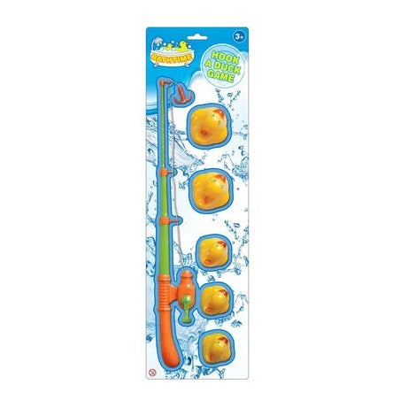 Kandytoys Bathtime Hook A Duck Game Assorted Colours Pack of 5 TY8234 | Fun Kids Bath Toy | Floating Ducks Fishing Game
