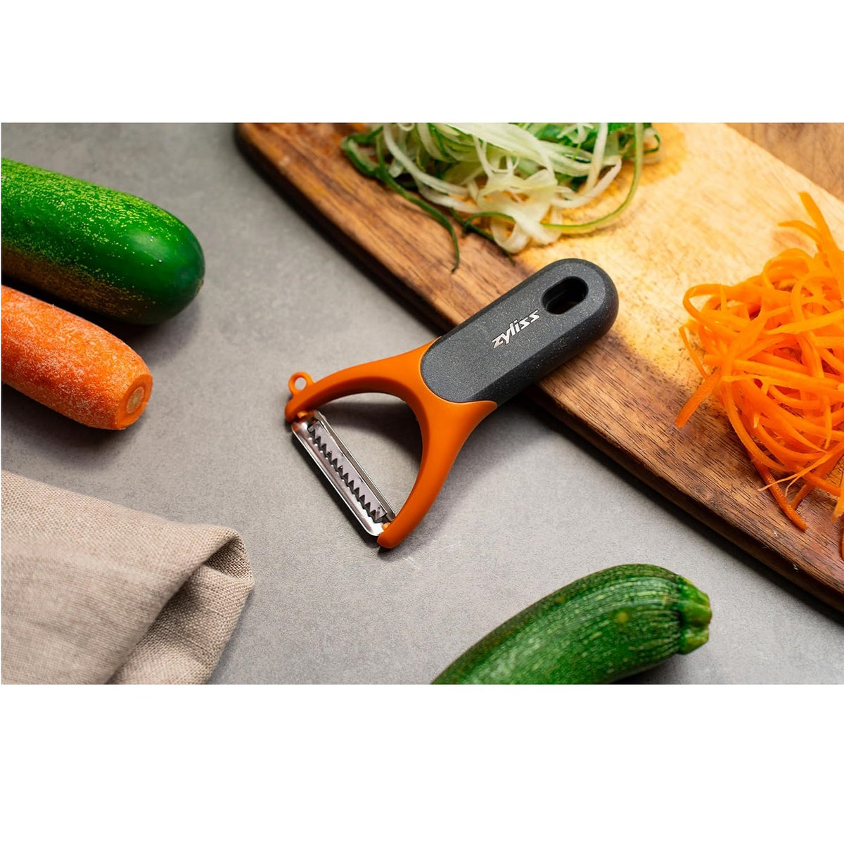 Zyliss Julienne Y Peeler Assorted H142mm x W81mm x D20mm E950050 | Eco Handle | Creates Juilenne Strips Easily and Quickly