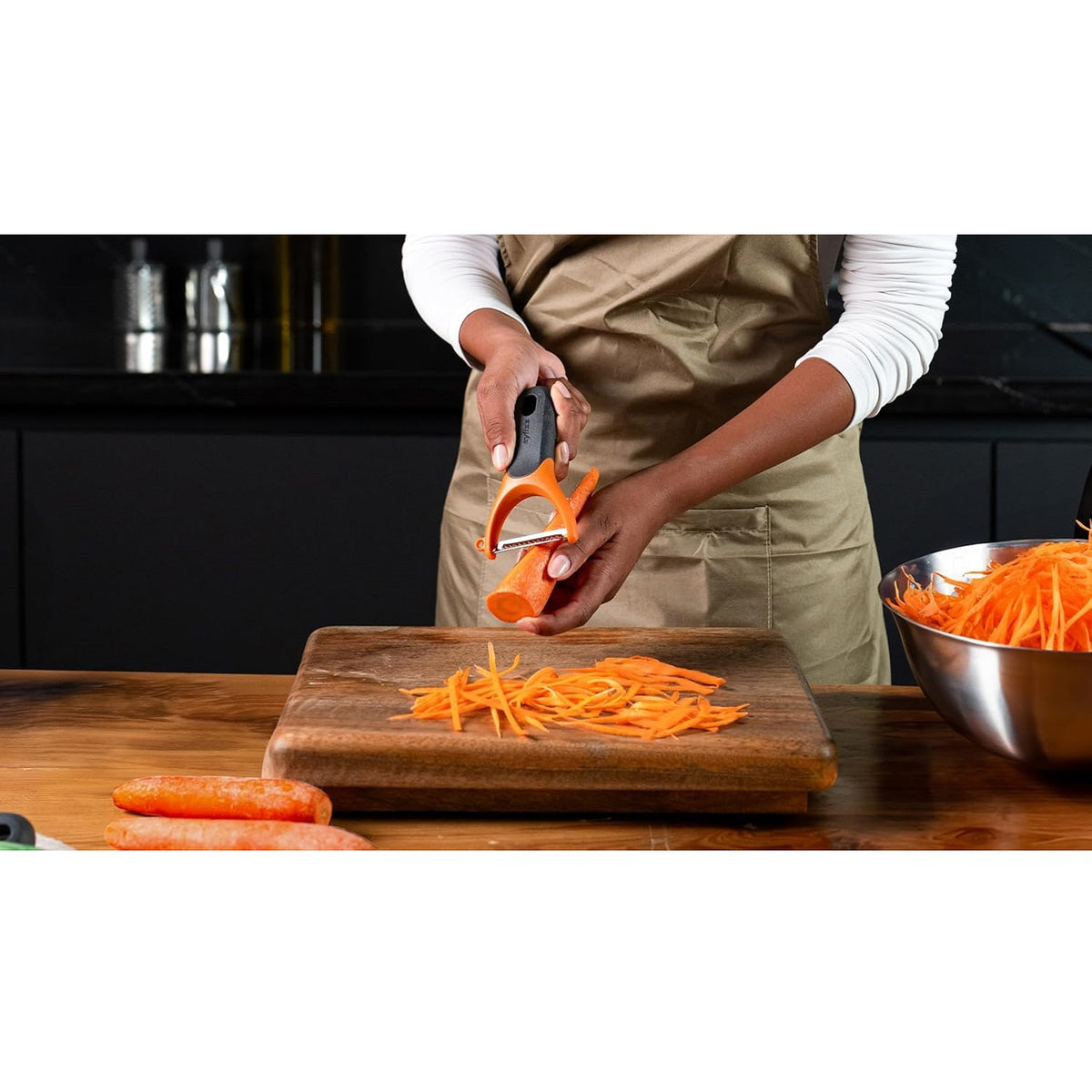 Zyliss Julienne Y Peeler Assorted H142mm x W81mm x D20mm E950050 | Eco Handle | Creates Juilenne Strips Easily and Quickly