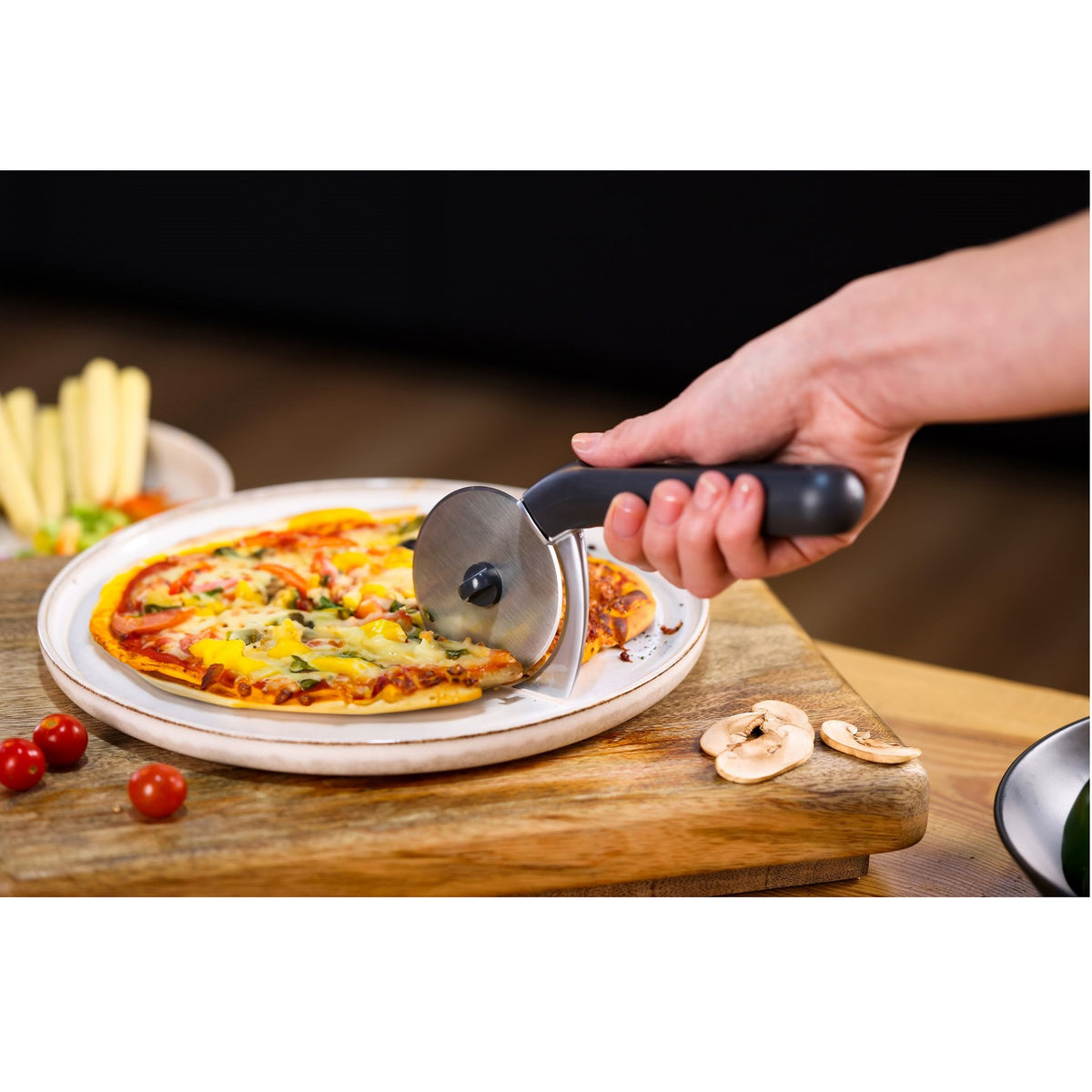 Zylss Pizza Cutter Grey H134mm x W37mm x D28mm E910071 | Eco Handle