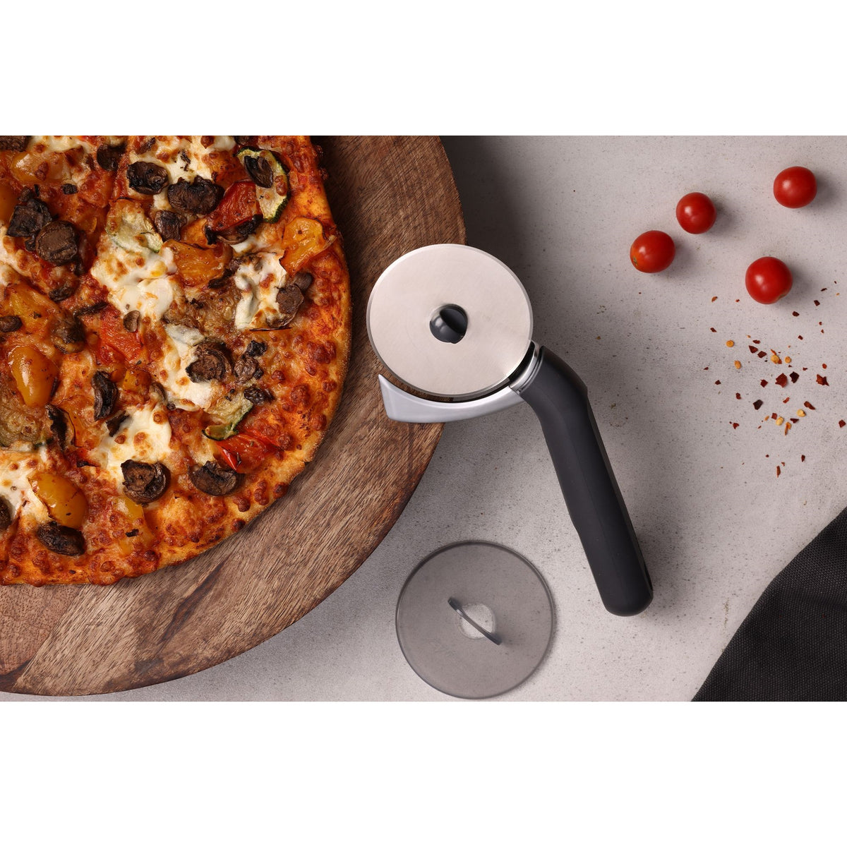 Zylss Pizza Cutter Grey H134mm x W37mm x D28mm E910071 | Eco Handle