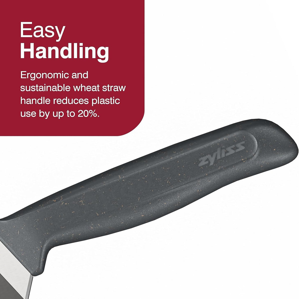 Zyliss Chef Knife Grey 150mm H295mm x W45mm x D20mm E920291 | Blade Guard | German Stainless Steel | Eco Handle