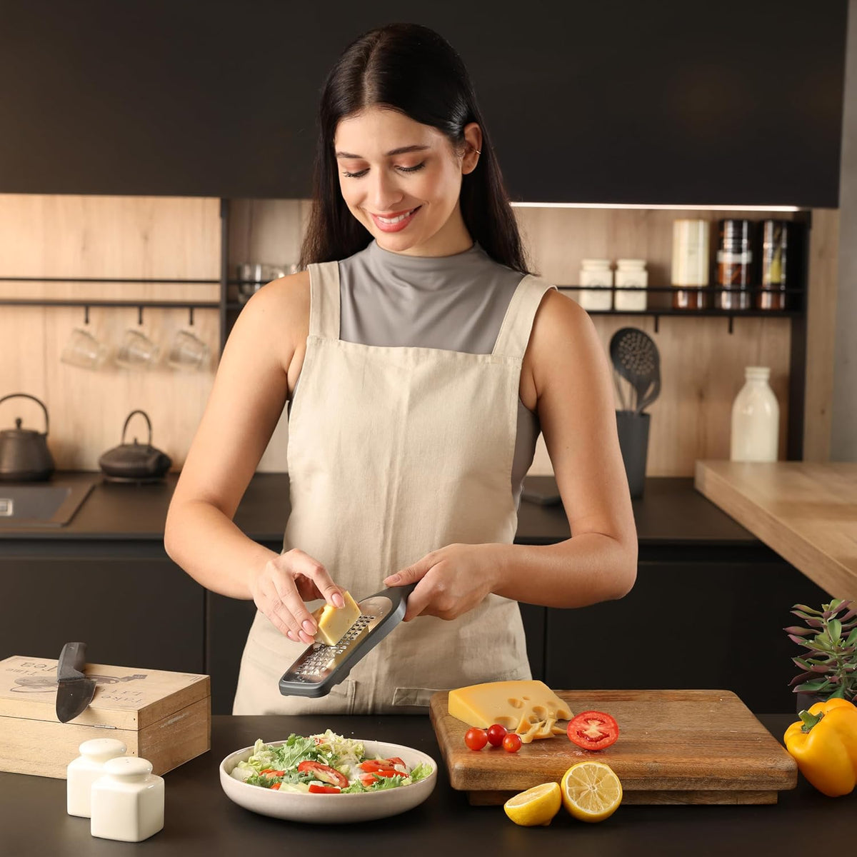 Zyliss Coarse Grater Beluga Grey 280mm x 72mm x 24mm E900064 | Eco Handle