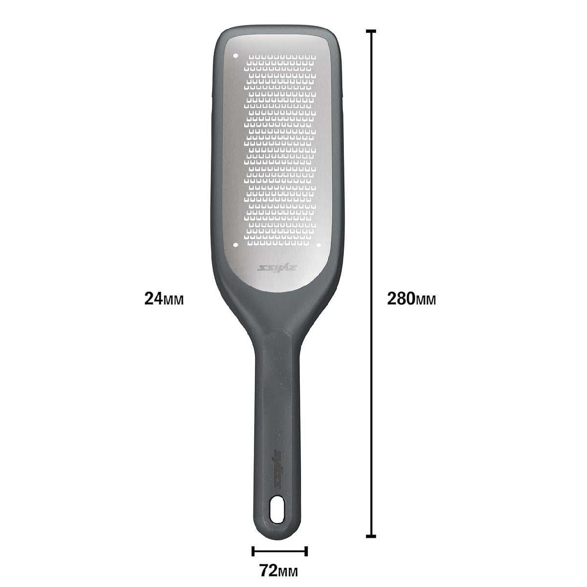 Zyliss Fine Grater Beluga Grey 280mm x 72mm x 24mm E900063 | Eco Handle