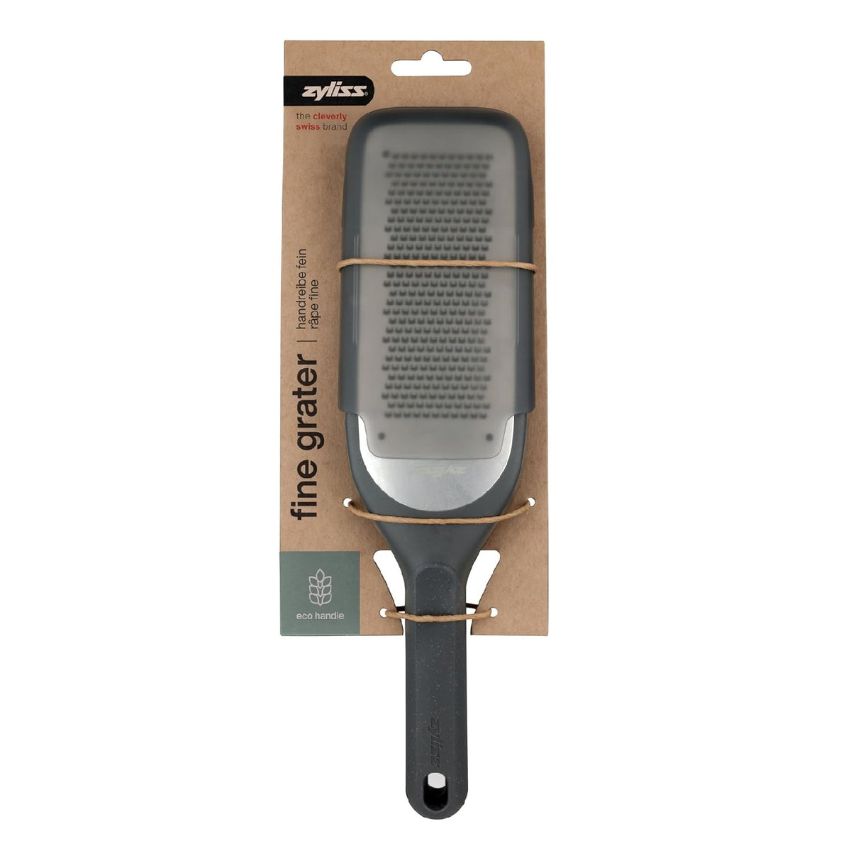 Zyliss Fine Grater Beluga Grey 280mm x 72mm x 24mm E900063 | Eco Handle
