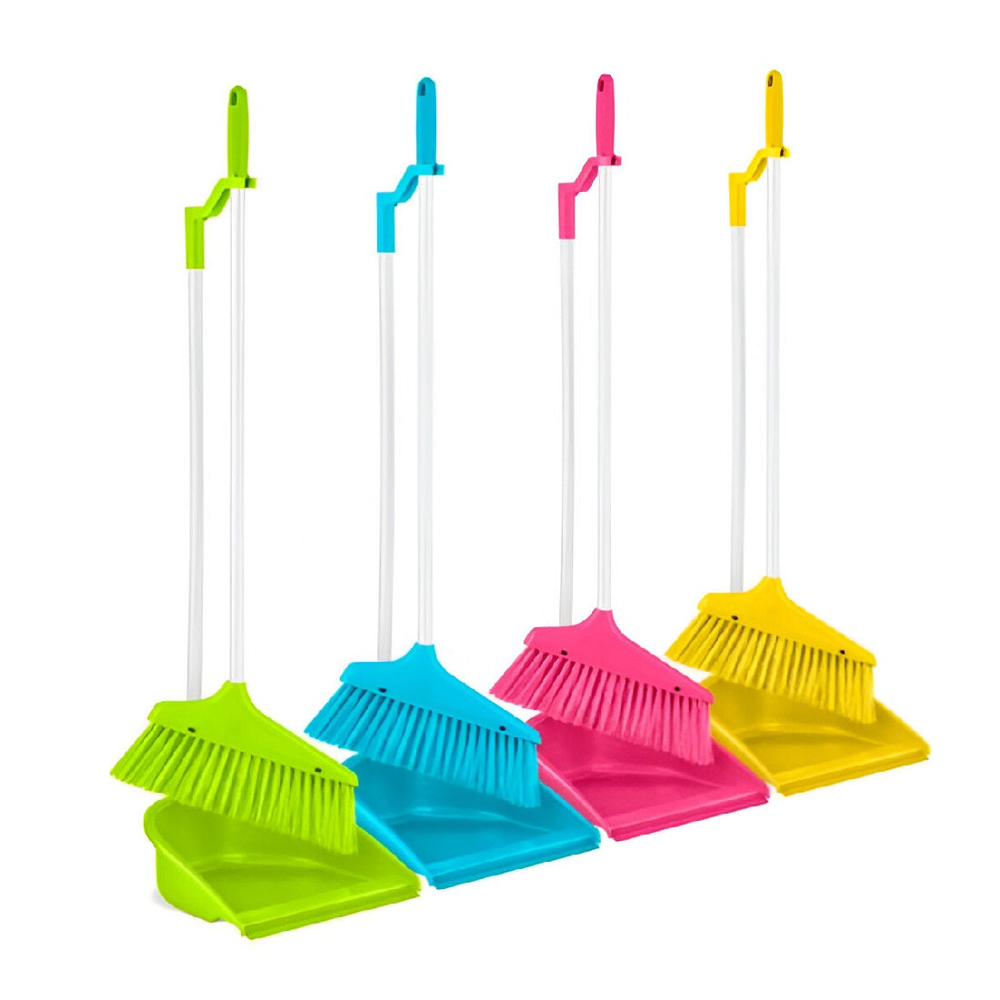 Bettina Upright Long Handle Dustpan and Brush Assorted Colours Pack of 1 B305