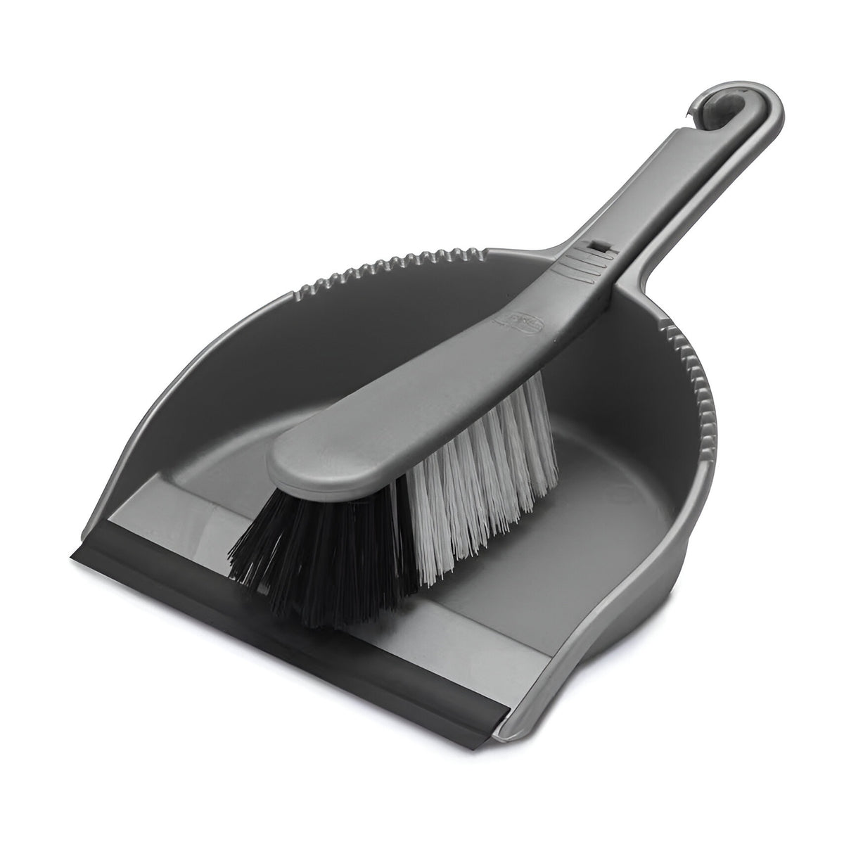 Addis Dustpan and Stiff Brush Set Metallic Silver 5cm 510405