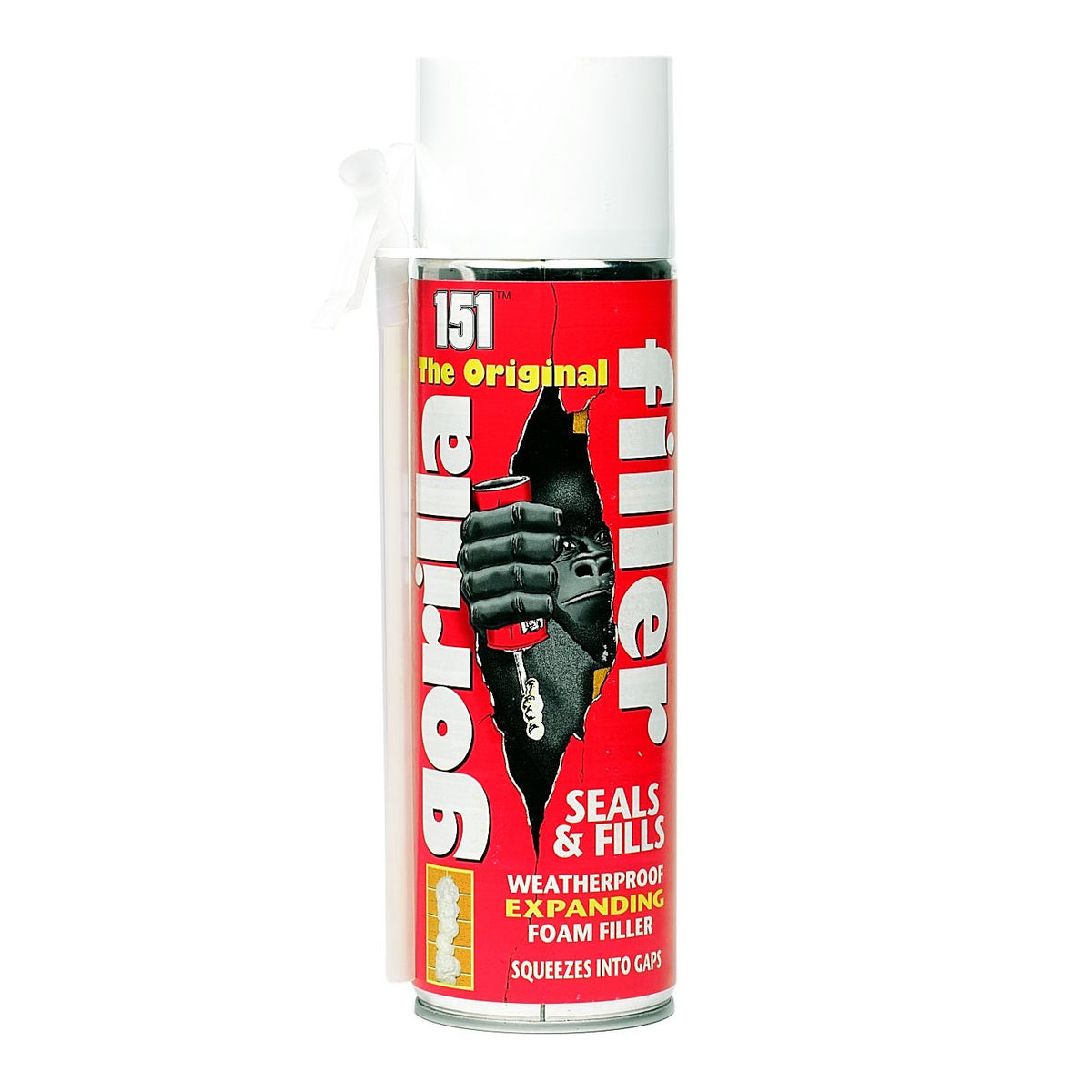151 The Original Gorilla Filler 500ml GF2 | Weatherproof | Expanding Foam Filler | Seals and Fills | Squeezes into Gaps