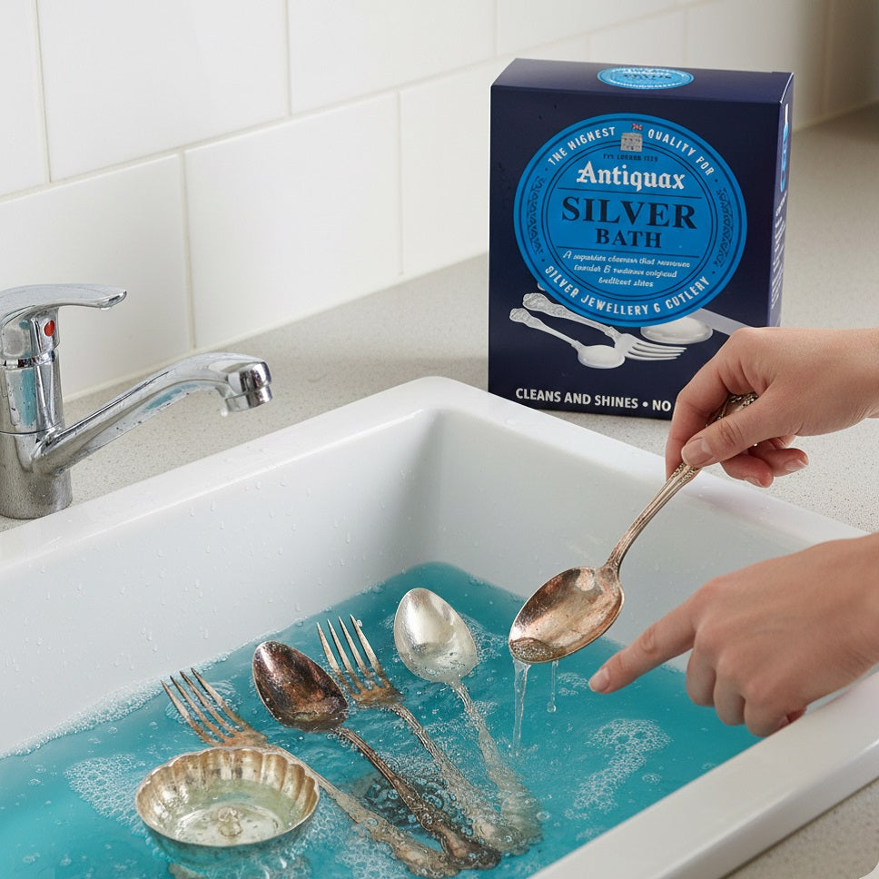 Antiquax Silver Bath Sachets 50g Pack of 3 ANTQBCBX | Cleans and Shines | No Rubbing | The Highest Quality for Silver Jewellery and Cutlery