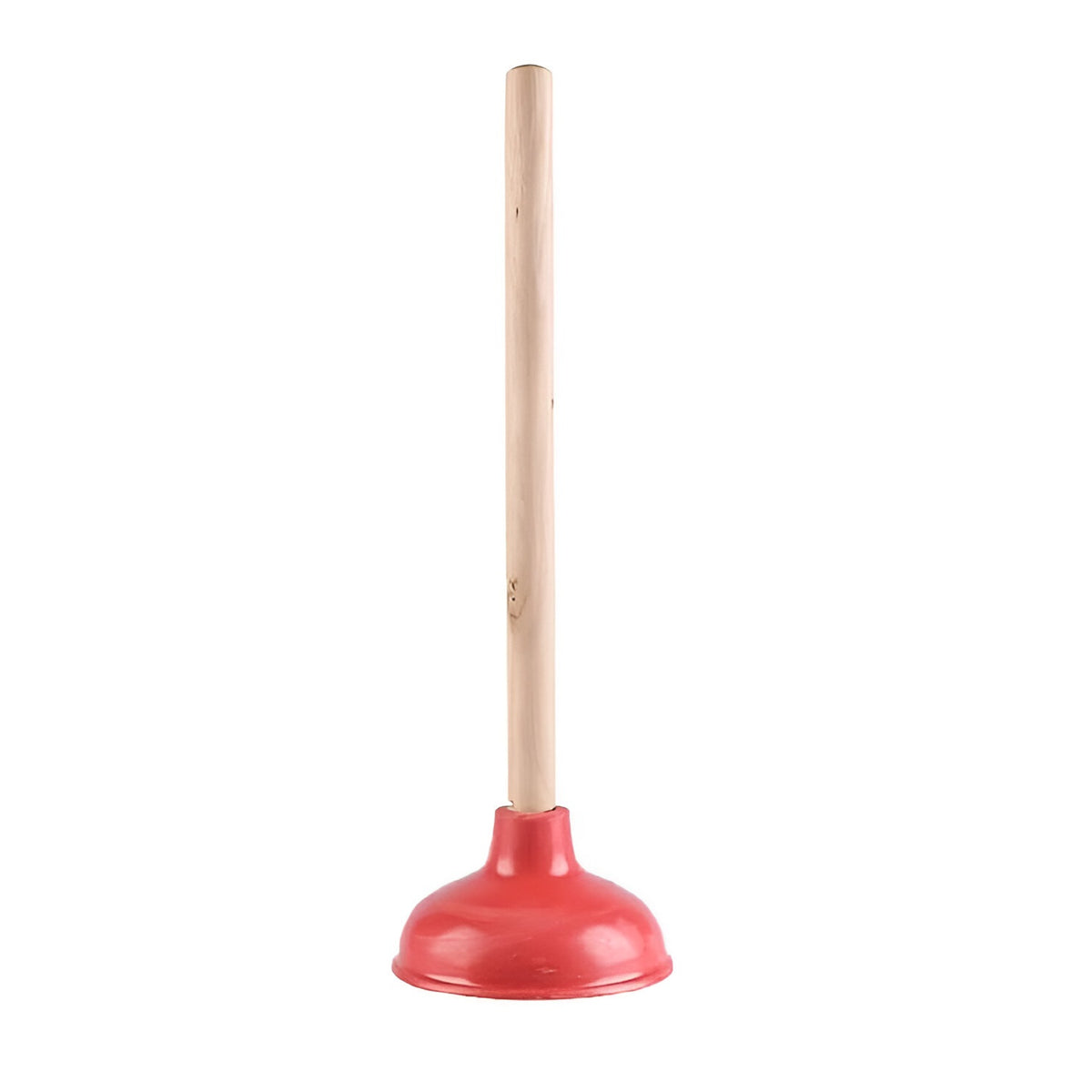 Best House Wooden Plunger Red 14.5cm x 50cm BB7011 | TPR Rubber | Heavy Duty