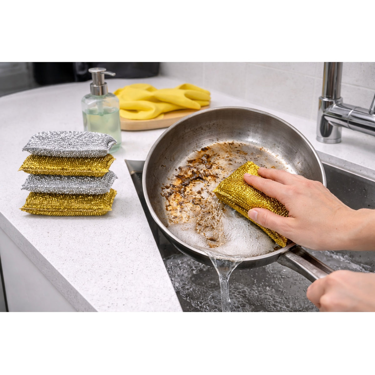 Adorn Metallic Scouring Pads Assorted Pack of 5 AG023