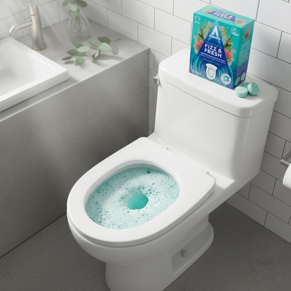 Astonish Fizz and Fresh Toilet Bowl Eucalyptus Fresh Tabs Green Pack of 8 2155B-2 | Deep Cleaning Foam Action | Blasts upto 100% Limescale - Calcium and Rust | No Scrubbing