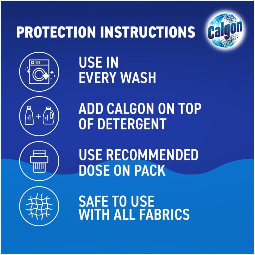Calgon Power Tabs 4-in-1 Washing Machine Water Softener Assorted Colour Pack of 15 HOCAL015 | Prevents Limescale Dirt Rust and Odours