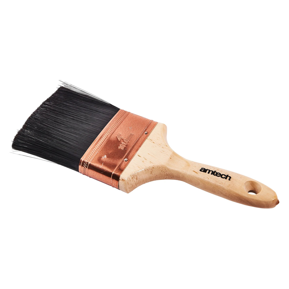 Amtech Paint Brush with Wooden Handle Brown and Black 100mm S3960 | Paint Brush for Walls Furniture and DIY Decorating | For Interior and Exterior Paints