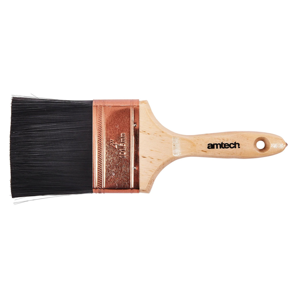 Amtech Paint Brush with Wooden Handle Brown and Black 100mm S3960 | Paint Brush for Walls Furniture and DIY Decorating | For Interior and Exterior Paints
