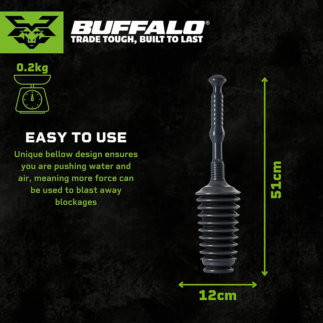 Buffalo Toilet Plunger Black 51cm x 12cm 1018-7